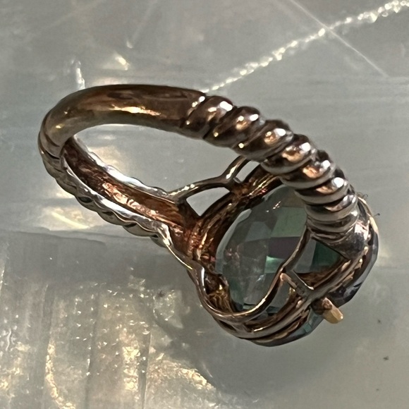 VINTAGE STERLING /TOPAZ STONE RING ALL MARKED SZ 7.5